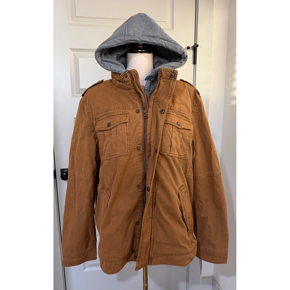 Levi's Men's Washed Cotton Hooded Jacket Size Large